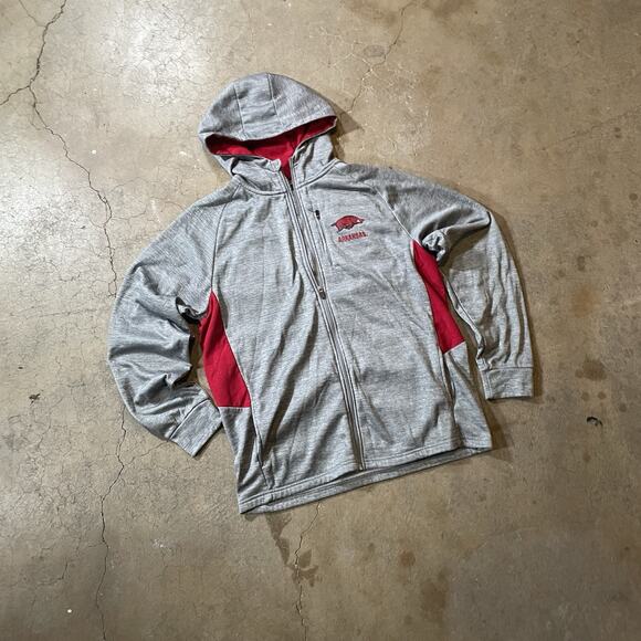 Colosseum Arkansas Razorbacks 1/4 Zip Pullover Gray Red Mens Size Large - Picture 1 of 7